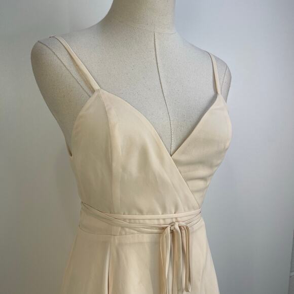 Fame and Partners Wrap Dress Pale Cream Cocktail Party - Picture 2 of 6